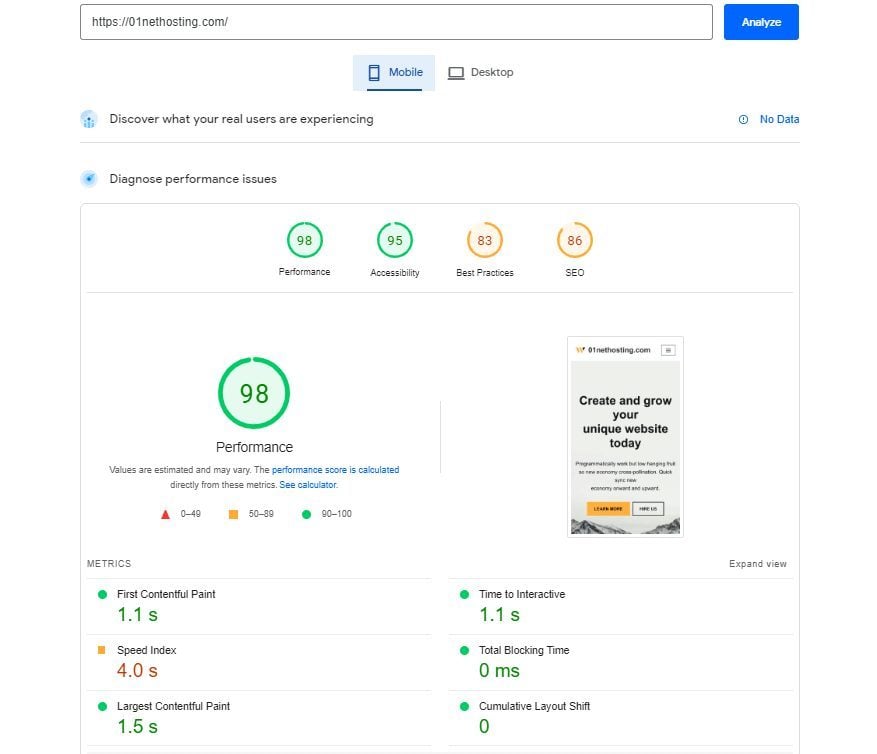 SG PageSpeed Insights 移动版