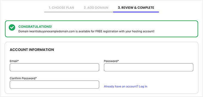 SiteGround 输入您的帐户和客户详细信息