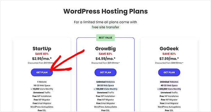 SiteGround 定价计划