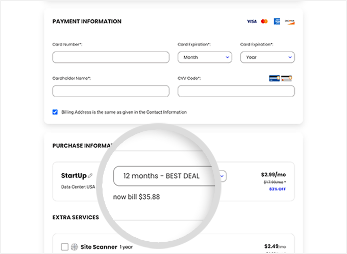 SiteGround 立即付款